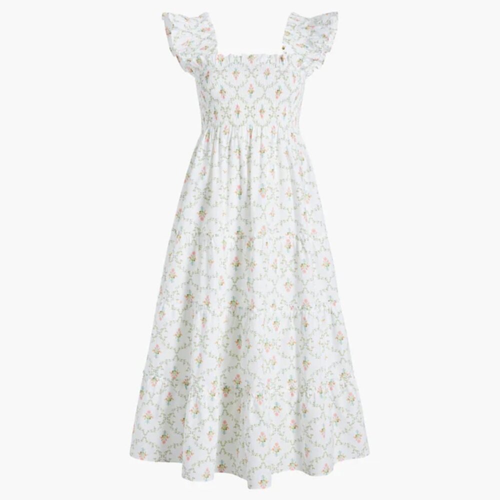 Hill House Ellie Nap Dress - Pastel Trellis